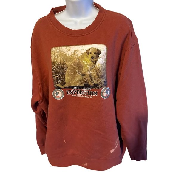 Duckhead Expedition brown Labrador sweatshirt size XXL - Picture 1 of 9